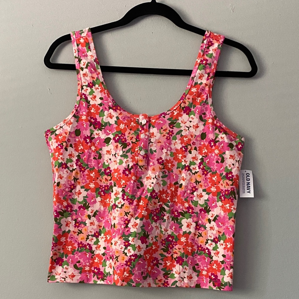 Old Navy Floral Tank Top in Pink and Red